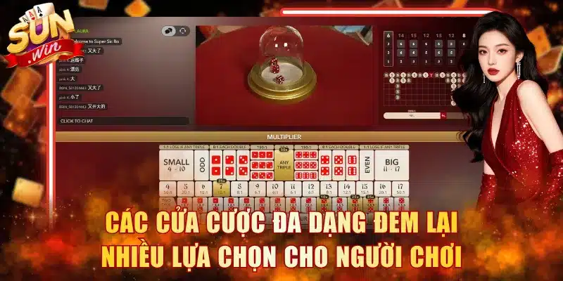 Các cửa cược đa dạng đem lại nhiều lựa chọn cho người chơi