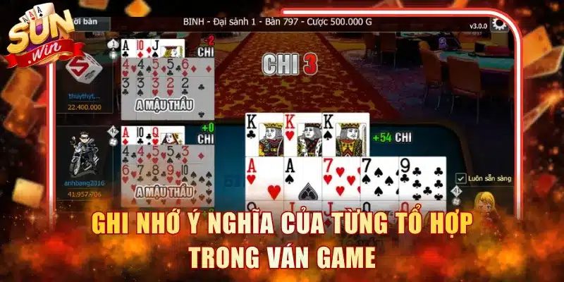 Ghi nhớ ý nghĩa của từng tổ hợp trong ván game